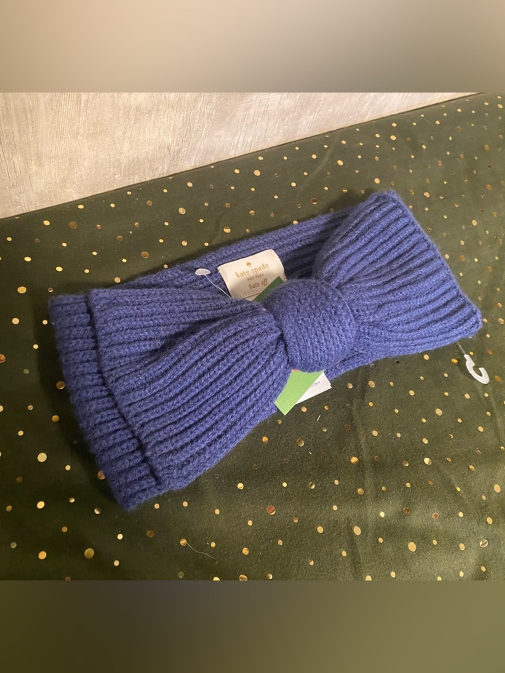 NWT kate spade kids Blue Knit Bow Winter Headband
